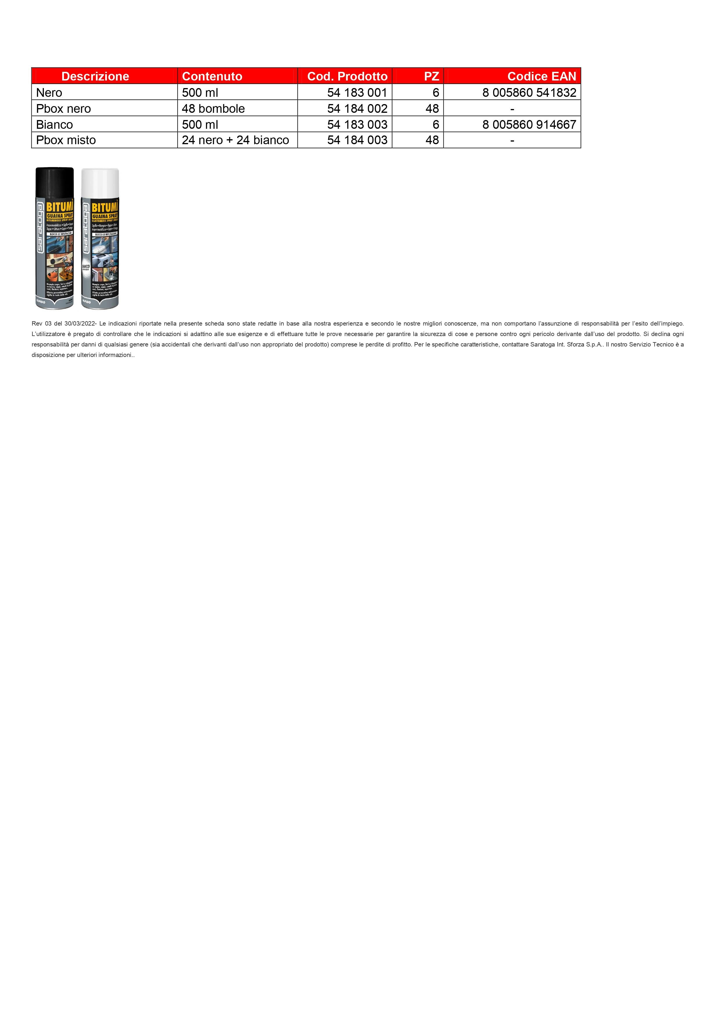 BITUMI' Guaina Spray NERO SARATOGA ML.500