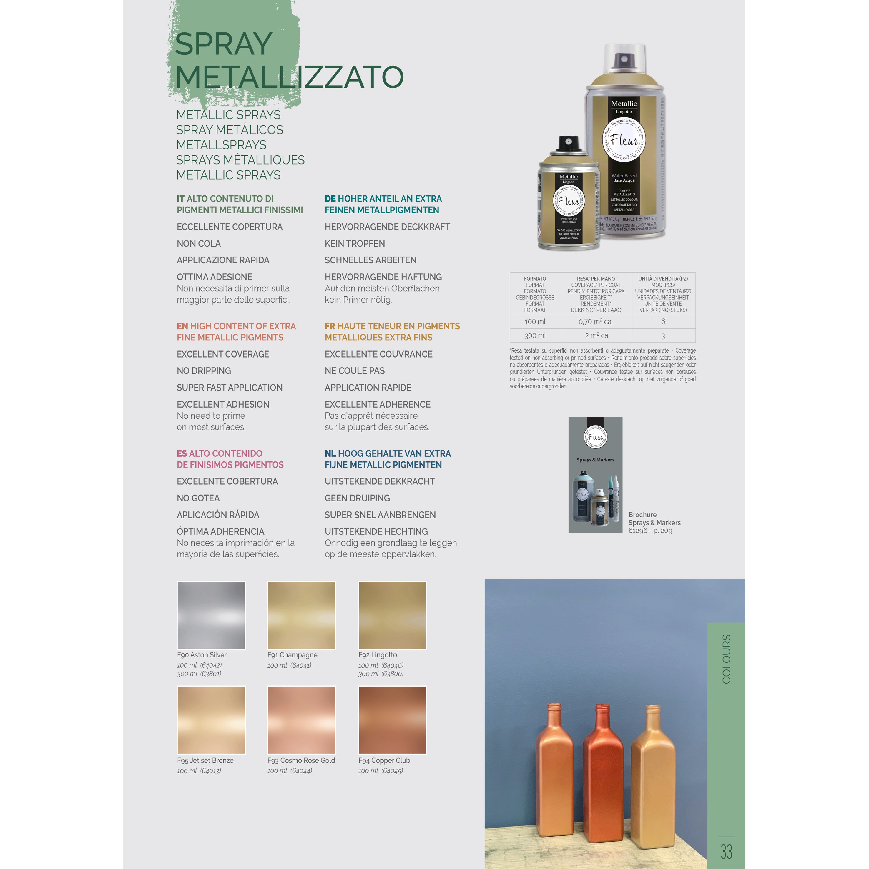 SPRAY FLEUR COLORE METALLIZZATO LINGOTTO F92 ML.300