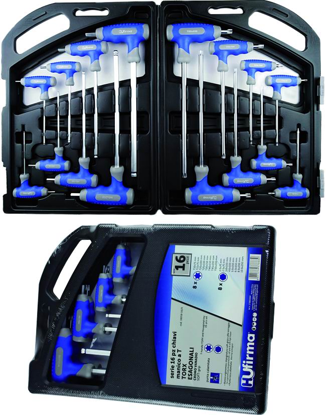 SERIE CACCIAVITI HU-FIRMA ESAGON/TORX MANICO T PEZZI 16