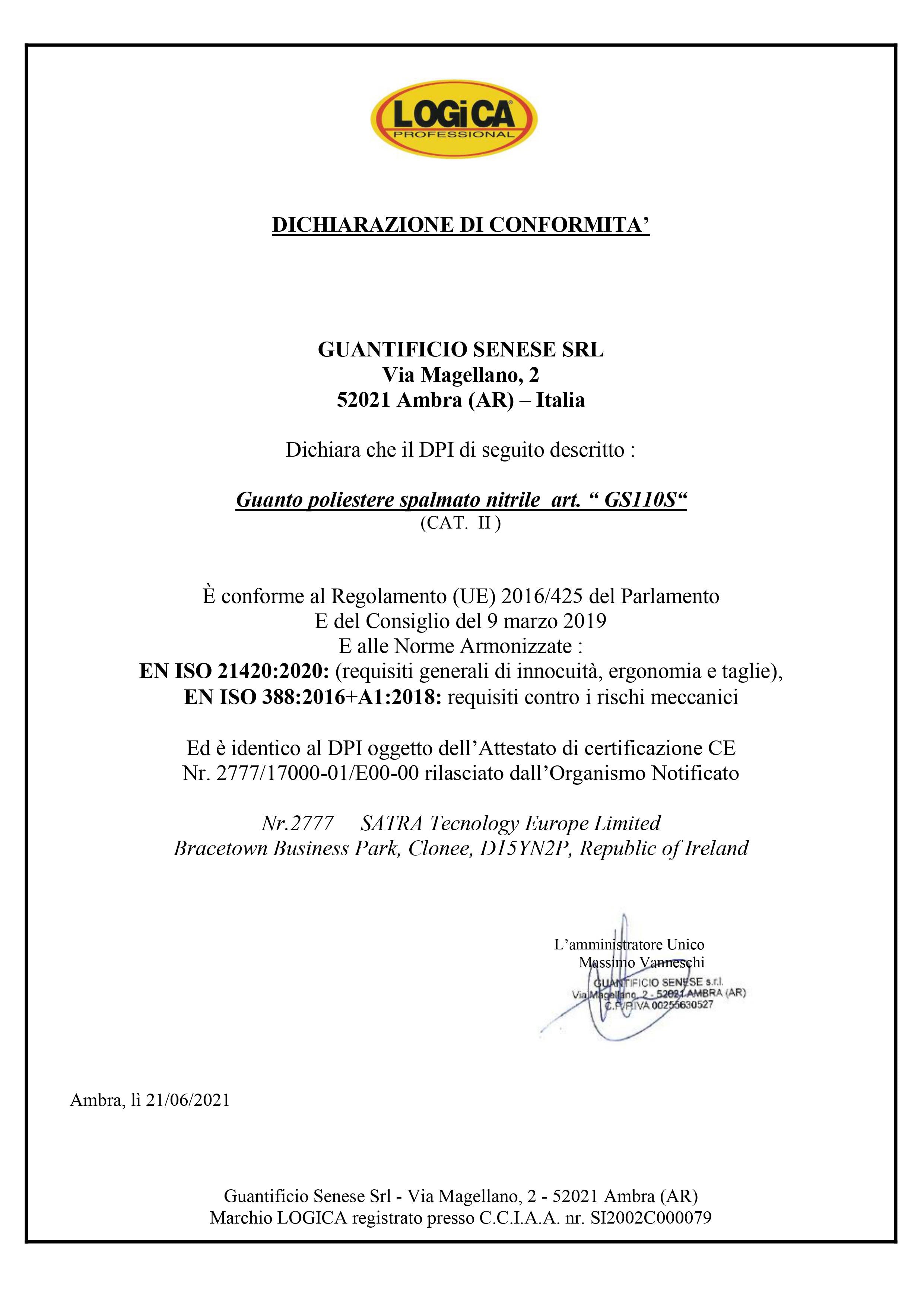 LOGICA - GUANTI Mod: GS110/S