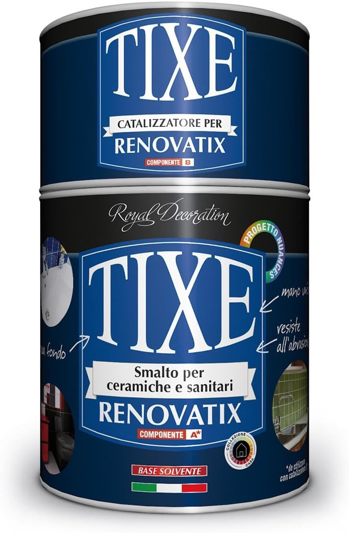 RENOVATIX Smalto per Sanitari e Ceramiche – Vernice Resistente e Facile da Pulire per Superfici Igieniche, Bianco 750 ml