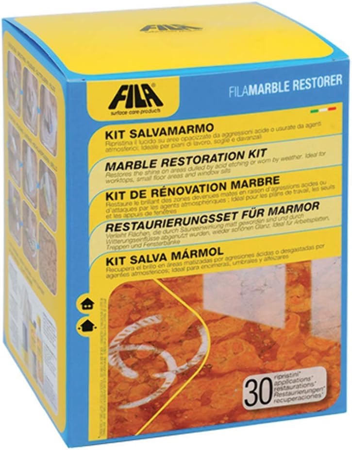 FILA Surface Care Solutions, MARBLE RESTORER, Kit Salvamarmo professionale per il ripristino di piccole superfici in marmo e pietre calcaree