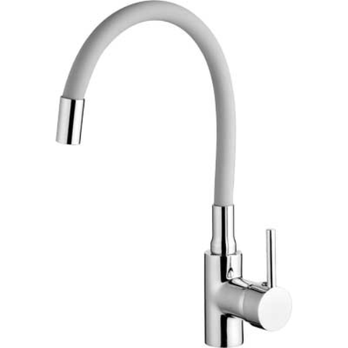 Ideal Star - MONOCOMANDO Lavello MALDIVE Canna in Gomma Flessibile Grigio