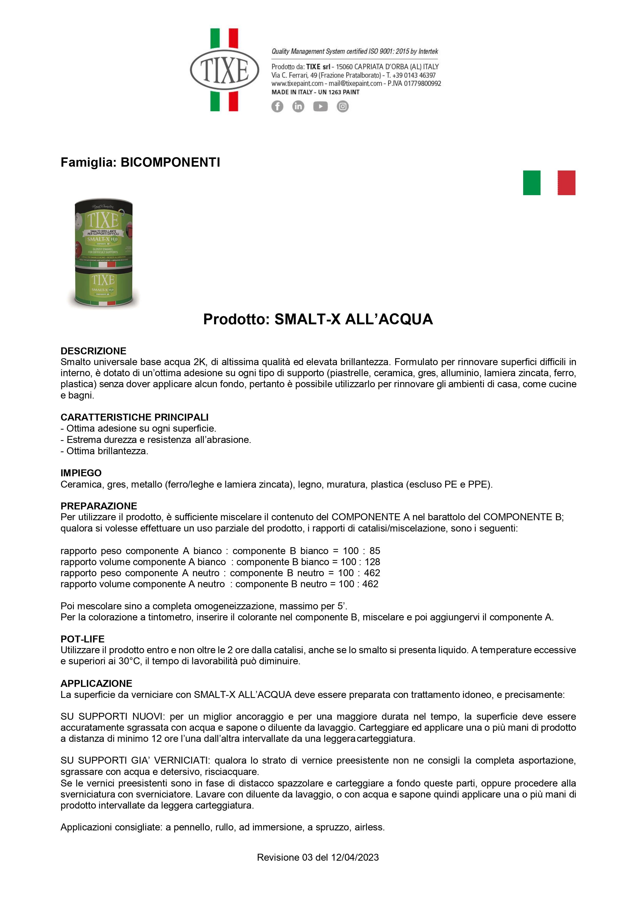 TIXE - SMALT-X H2O SMALTO BRILLANTE PER SUPPORTI DIFFICILI