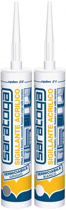 SARATOGA -SILICONE Sigillante Acrilico Bianco Verniciabile NPBN ML.280