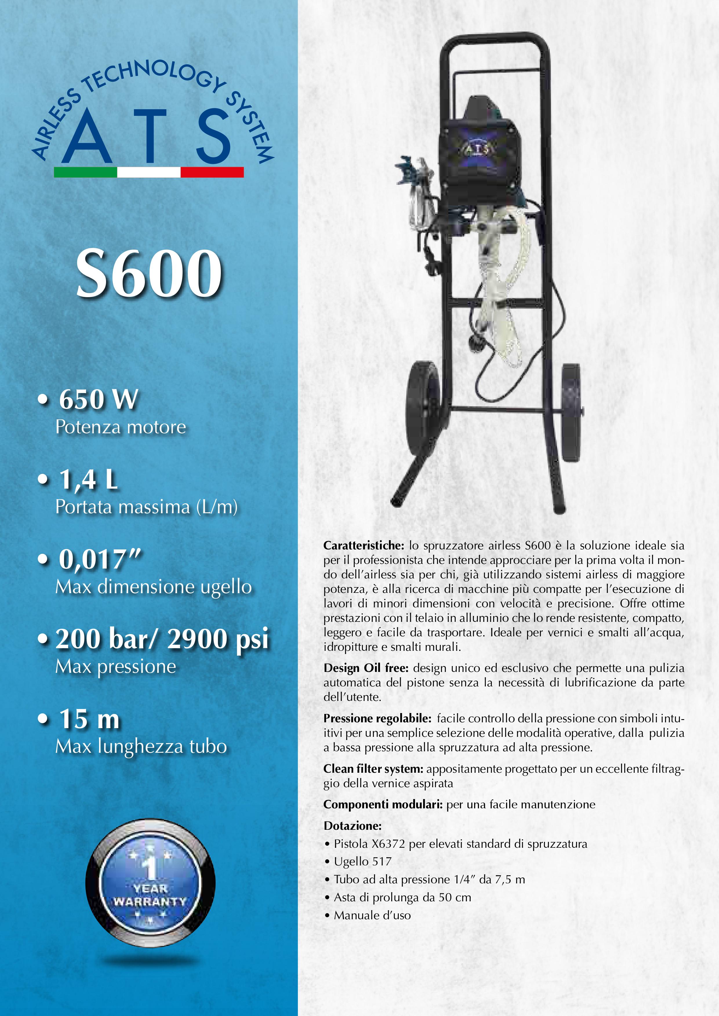 ATS - Pistola a Spruzzo Airless Paint Sprayer S600