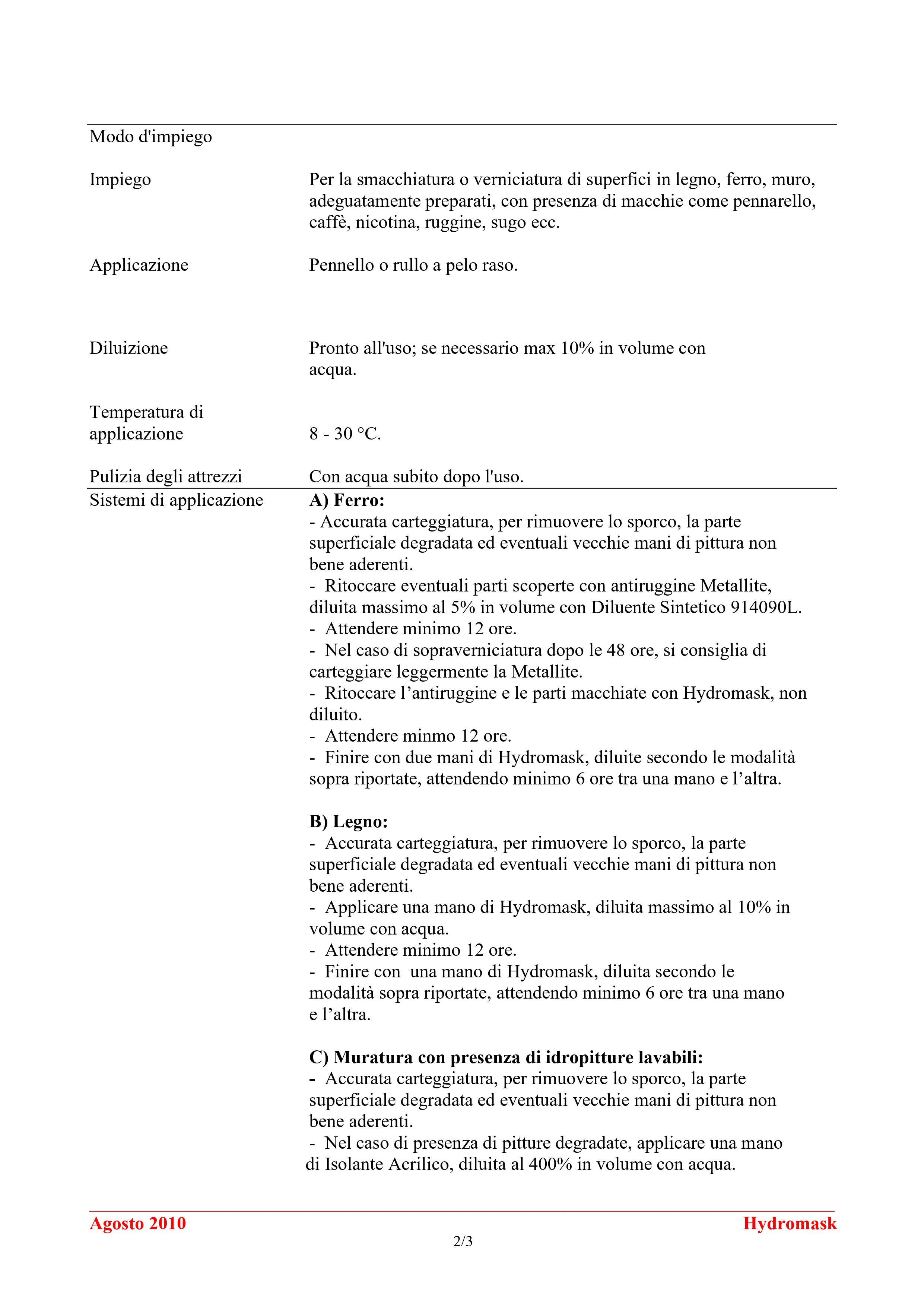 LINVEA - HYDROMASK FONDO E FINITURA PER SUPERFICI CONTAMINATE DA MACCHIE LT.2.5