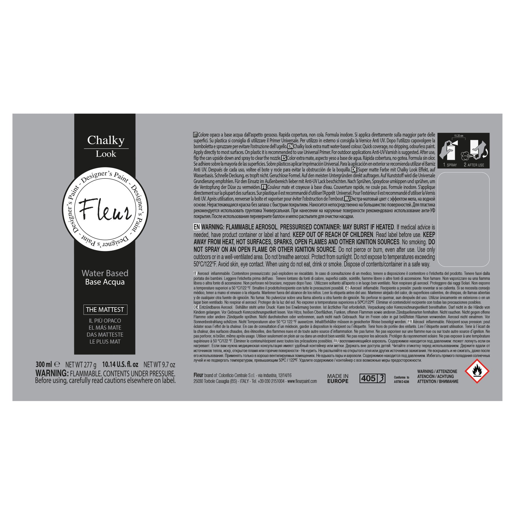 SPRAY FLEUR INDIAN ELEPHANT F16 CHALKY LOOK A BASE MINERALE ML.300