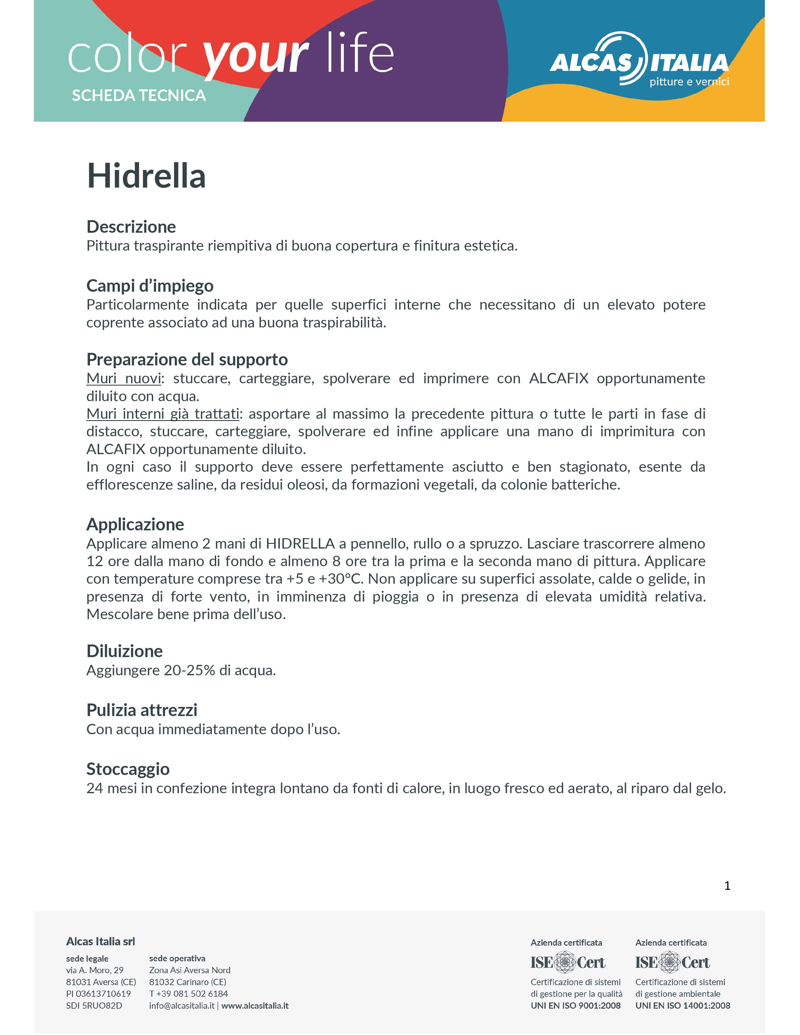 HIDRELLA EXTRA - Idropittura Traspirante Bianchissima 15LT