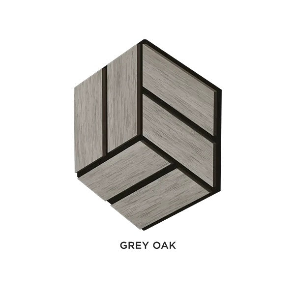 Pannello Acustico Esagonale in MDF 300x260 mm - Grey Oak