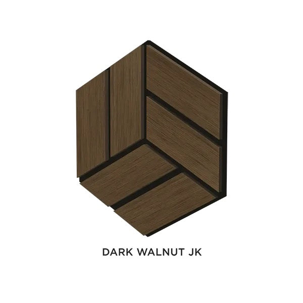 Pannello Acustico Esagonale in MDF 300x260 mm - Dark Walnut JK