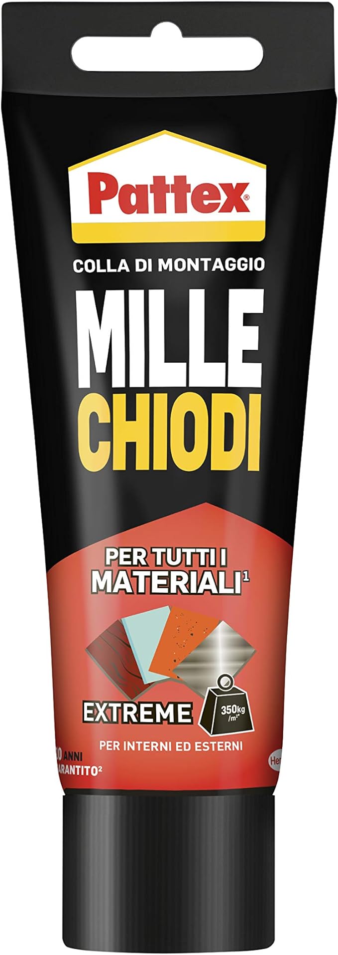 PATTEX MILLECHIODI EXTREME COLLA DI MONTAGGIO PER TUTTI I MATERIALI IN AMBIENTI INTERNI ED ESTERNI - FLACONE DA 142G