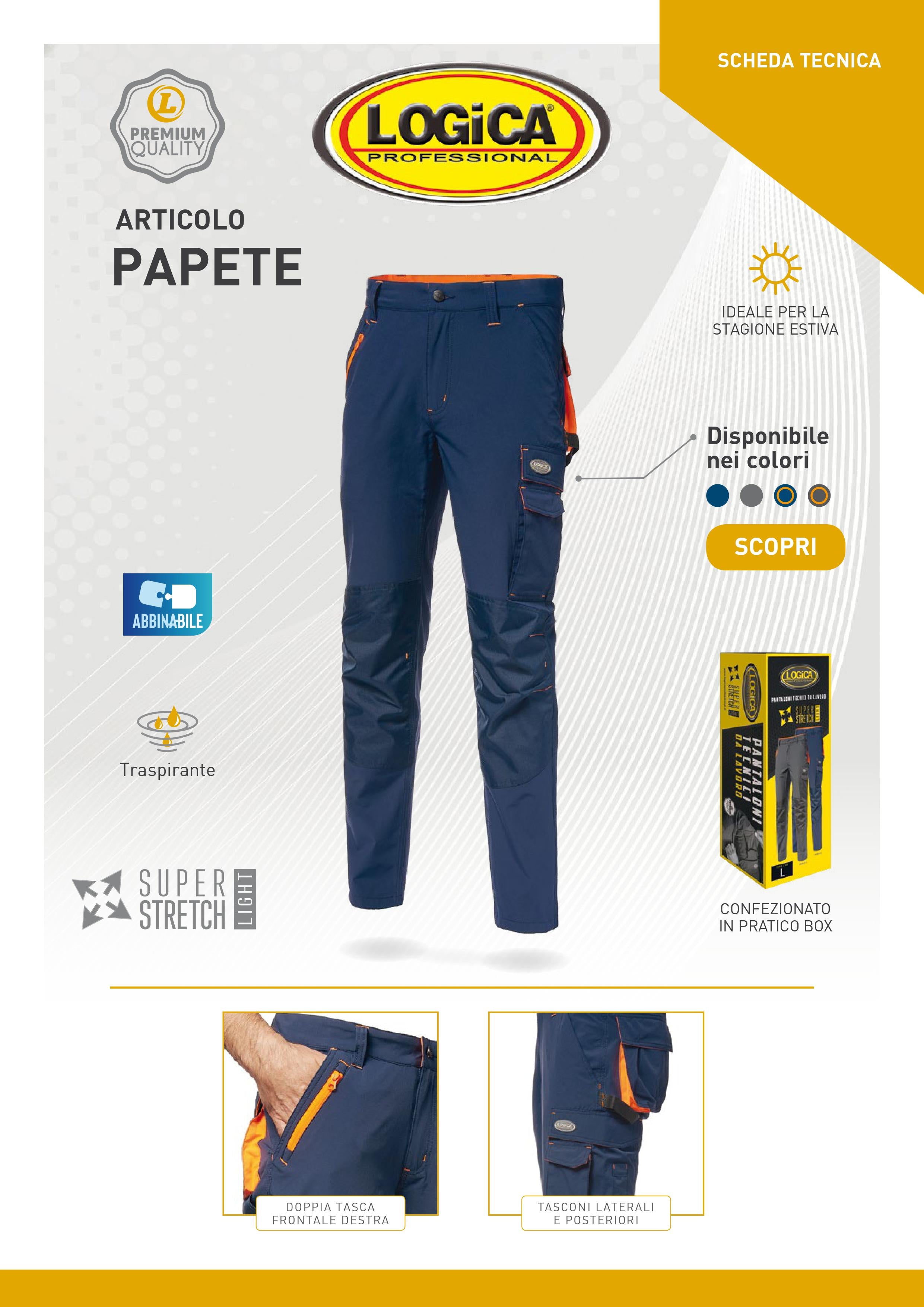 LOGICA - Pantaloni Tecnici da Lavoro Mod: PAPETE/1 - Colore BLU