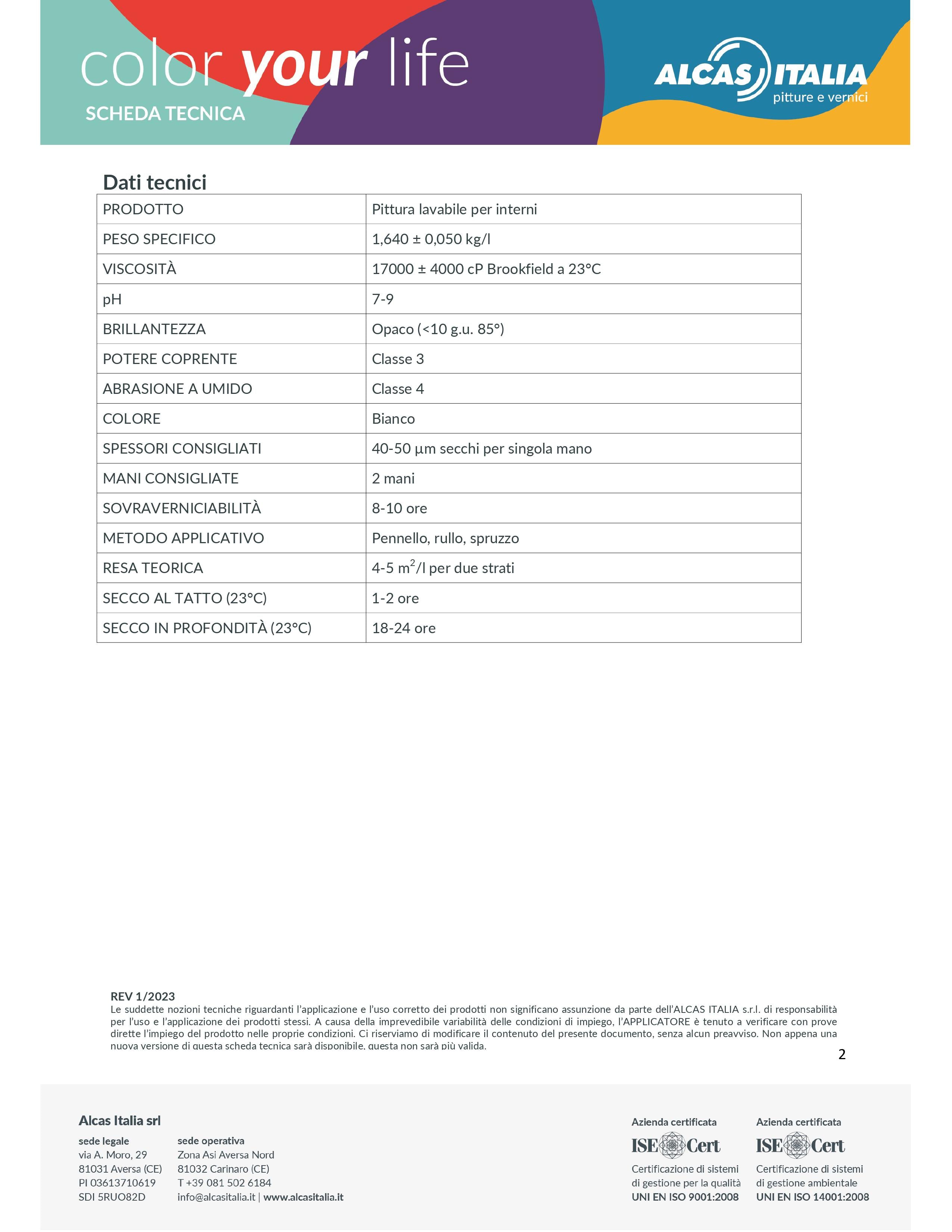 UNIVERSAL - Idropittura Lavabile Traspirante Coprente 14LT