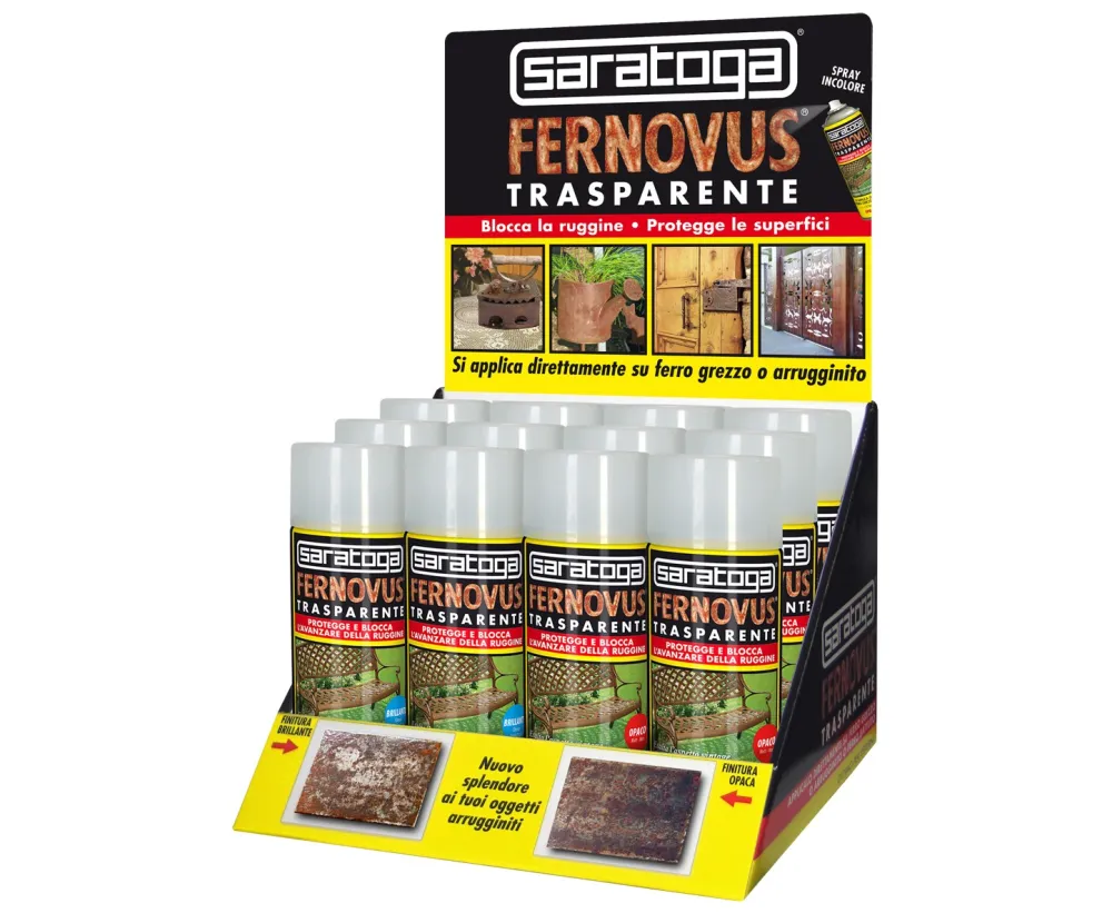 SARATOGA SPRAY FERNOVUS VERNICE TRASPARENTE BLOCCA RUGGINE ML.400 - OPACO/LUCIDO