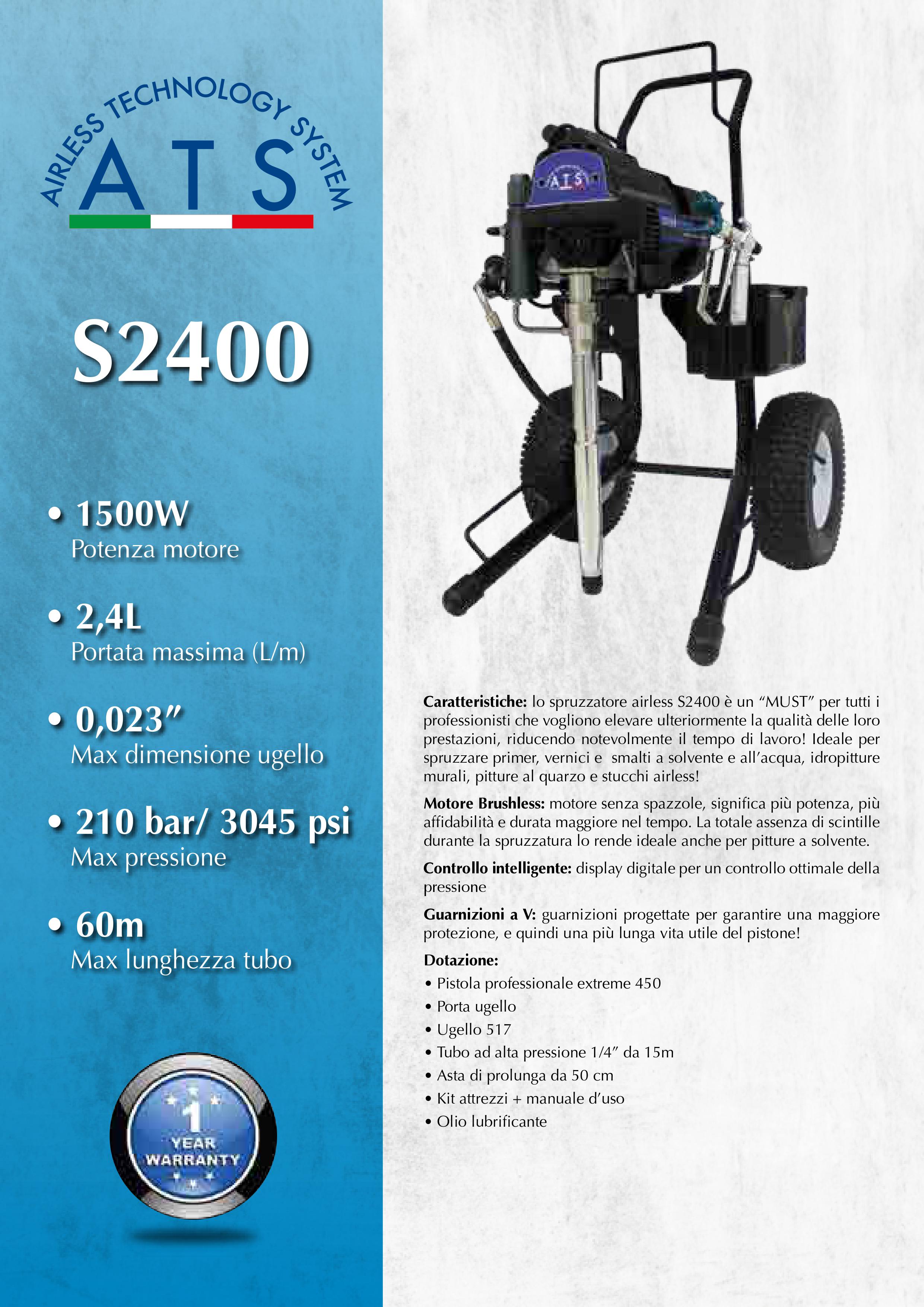 ATS - Pistola a Spruzzo Airless Paint Sprayer S2400